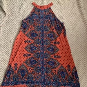 High Neck Colorful Dress